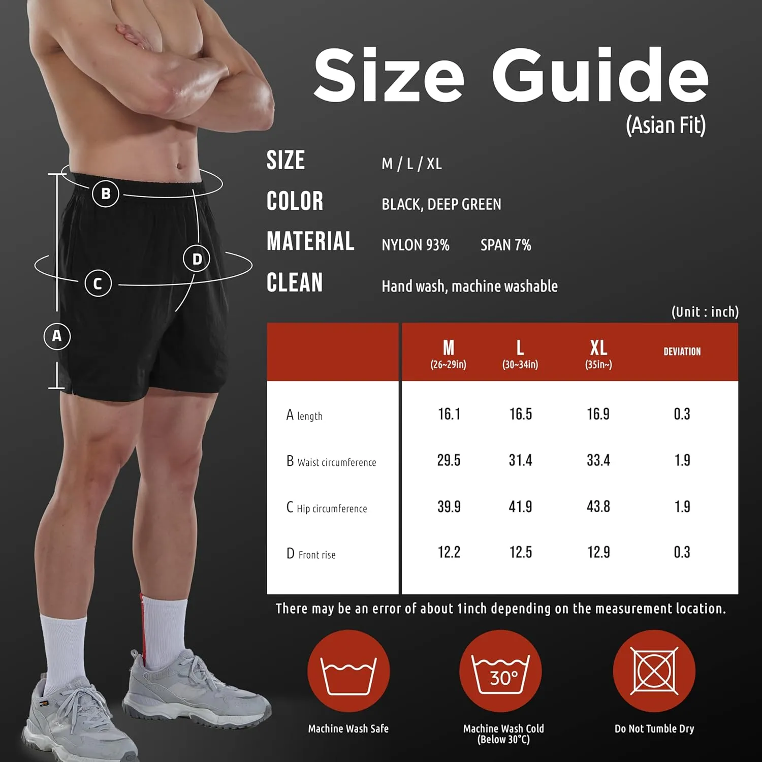 LESTE Active Shorts – Quick Dry Workout Shorts, Lightweight Running & Athletic Shorts for Gym, Hiking, Training, Water Sports