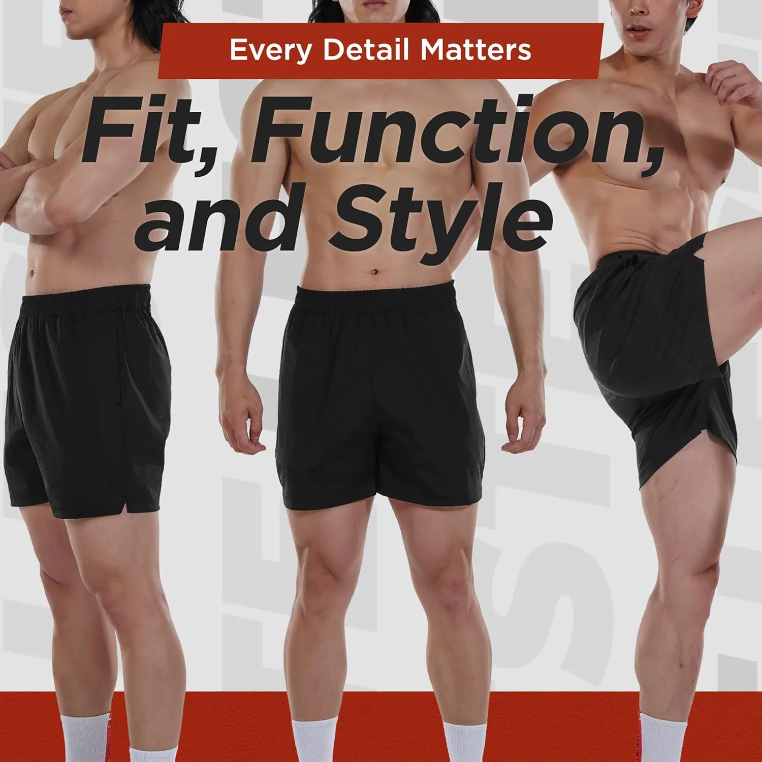 LESTE Active Shorts – Quick Dry Workout Shorts, Lightweight Running & Athletic Shorts for Gym, Hiking, Training, Water Sports