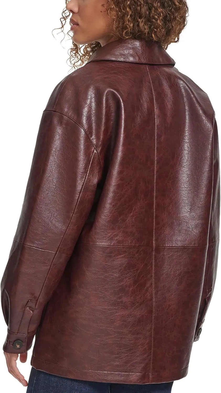 Levi's womens Relaxed Fit Faux Leather Blazer