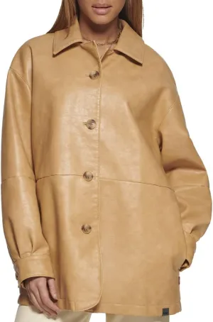 Levi's womens Relaxed Fit Faux Leather Blazer