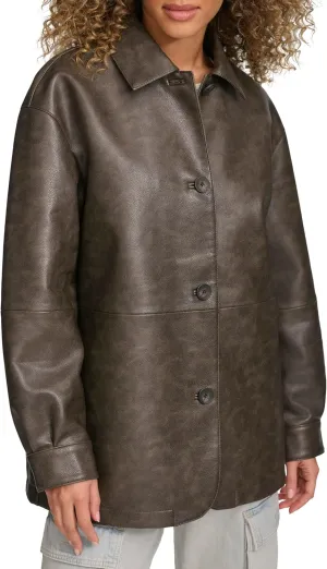 Levi's womens Relaxed Fit Faux Leather Blazer
