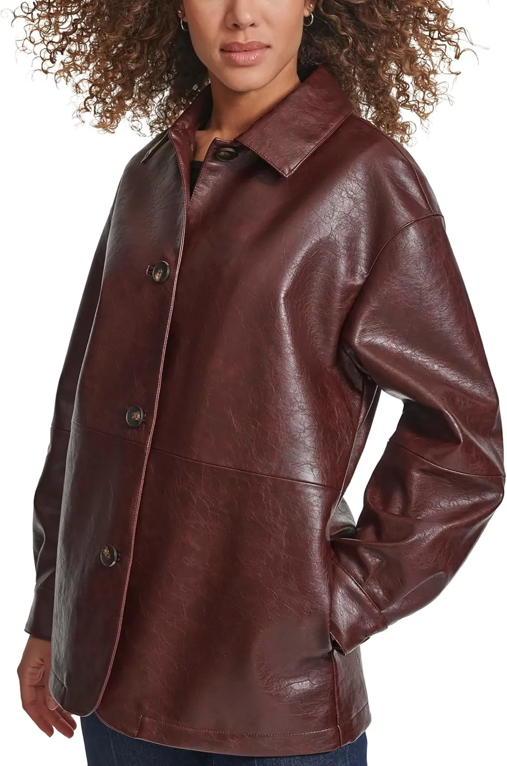 Levi's womens Relaxed Fit Faux Leather Blazer
