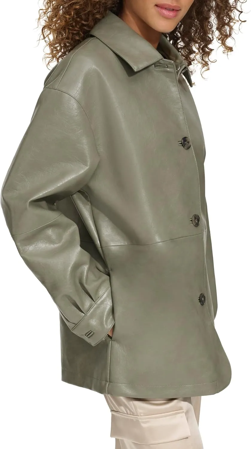 Levi's womens Relaxed Fit Faux Leather Blazer