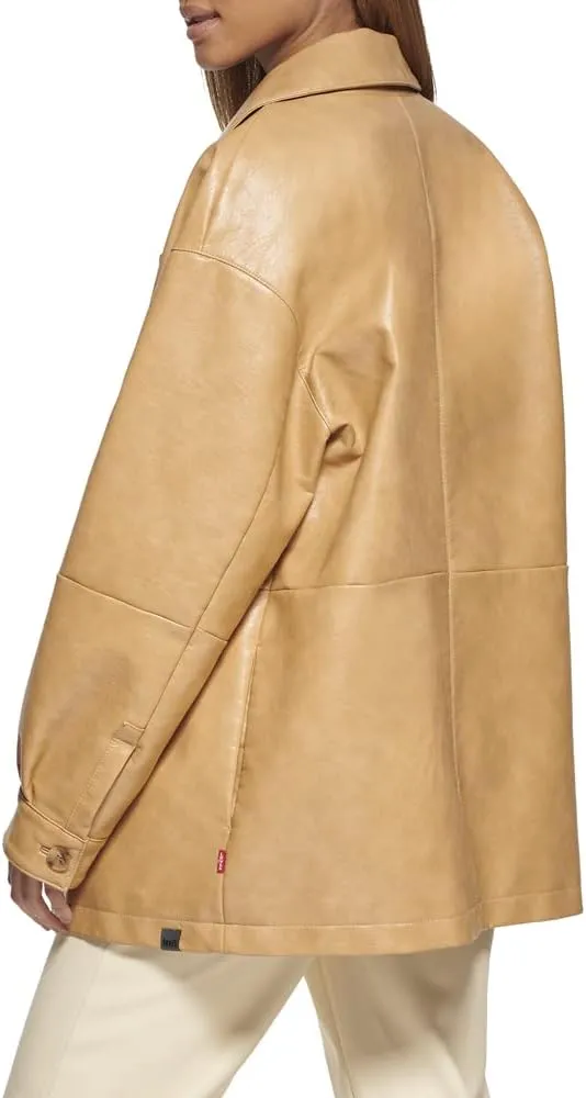 Levi's womens Relaxed Fit Faux Leather Blazer