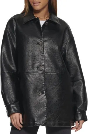 Levi's womens Relaxed Fit Faux Leather Blazer