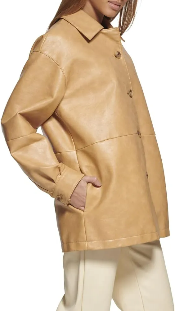 Levi's womens Relaxed Fit Faux Leather Blazer