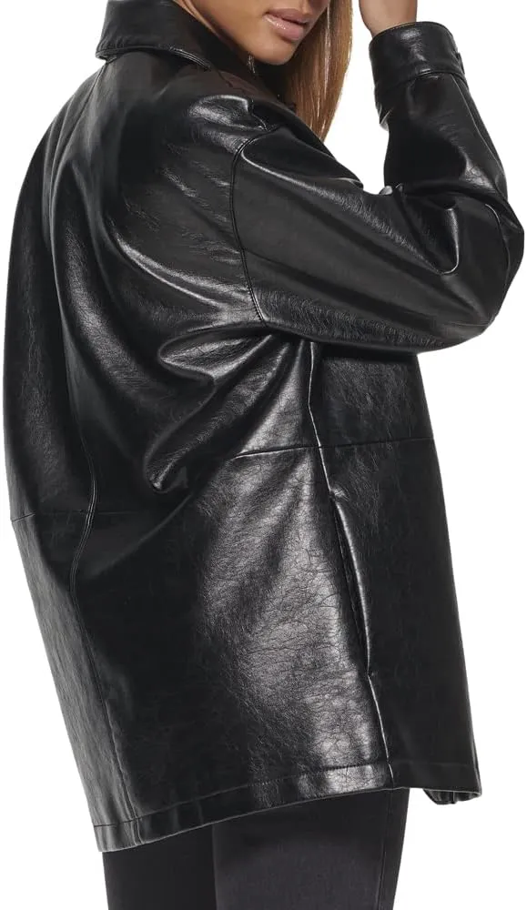 Levi's womens Relaxed Fit Faux Leather Blazer