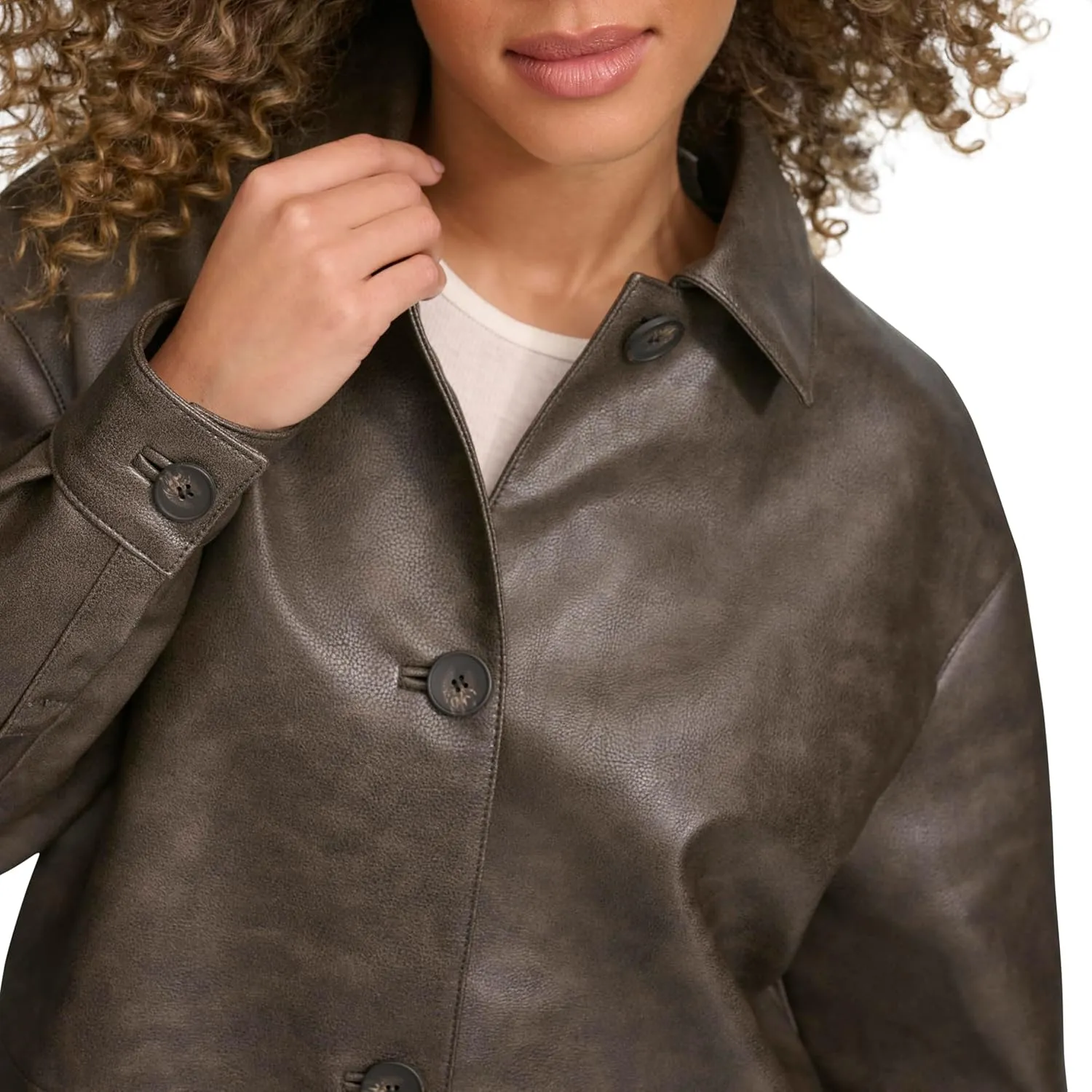 Levi's womens Relaxed Fit Faux Leather Blazer