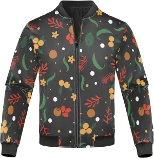 linqin Wild Berries and Flowers Men Jackets Lightweight Mens Windbreaker Jackets Lightweight Waterproof Shell Coat Outwear