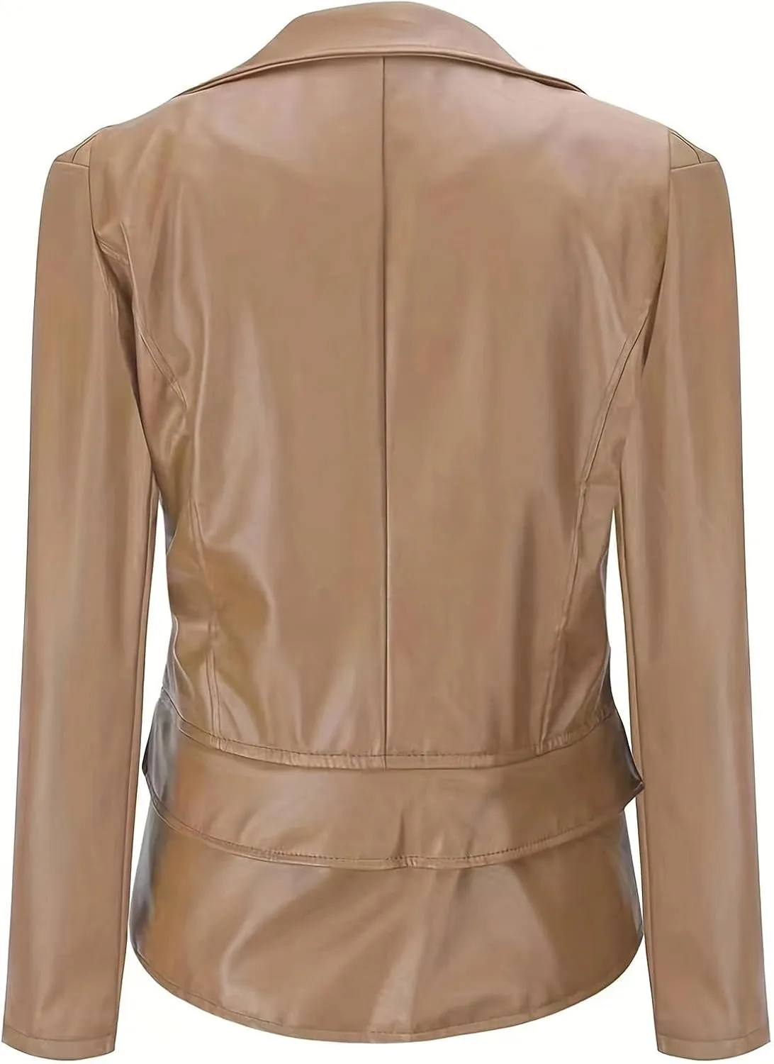 Lmdudan Women Faux Leather Casual Jacket Fashion Zip Up Motorcycle Jackets Tops Short PU Moto Biker Outwear Fitted Slim Coats