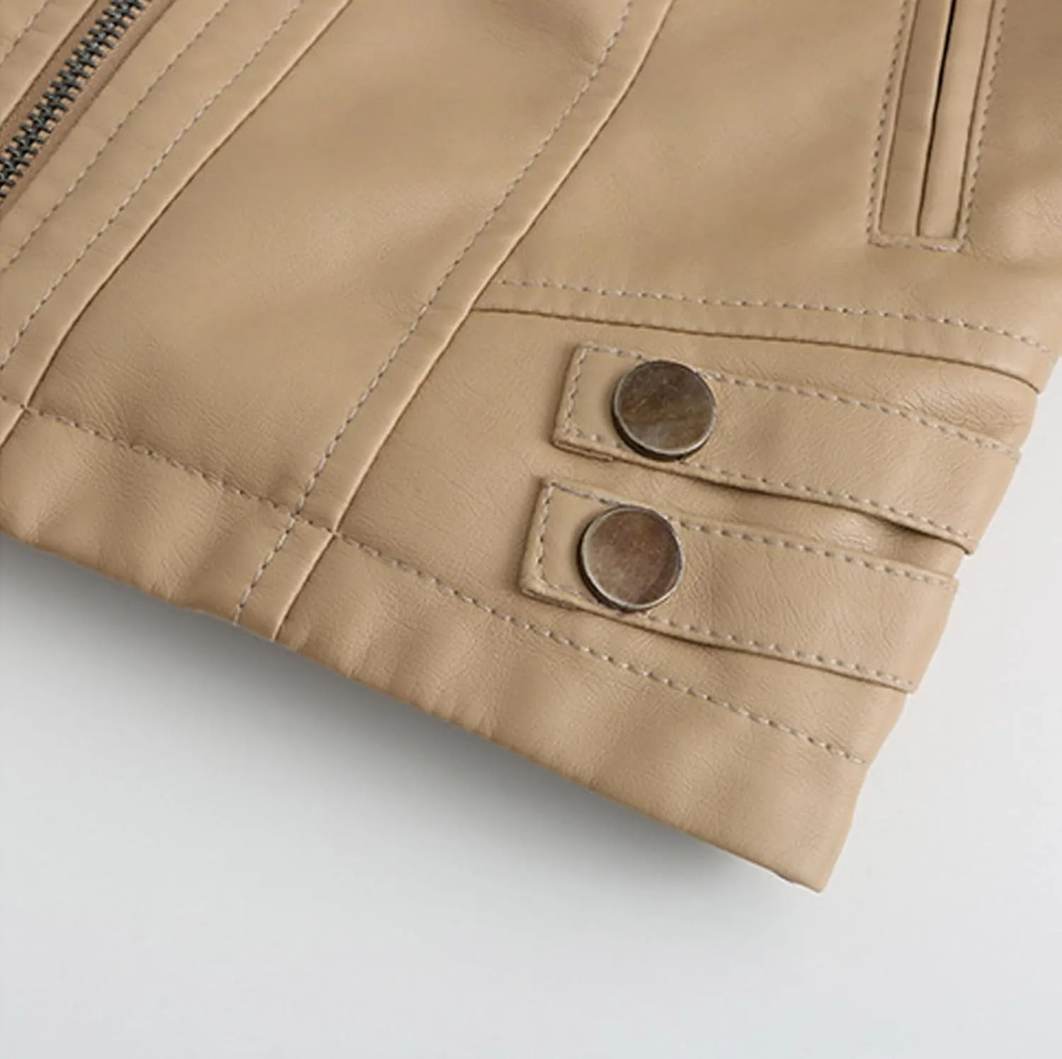 Lmdudan Women Faux Leather Short Jacket Studded Rivet Moto Biker PU Coat 2023 Fashion Zipper Motorcycle Outwear Streetwear