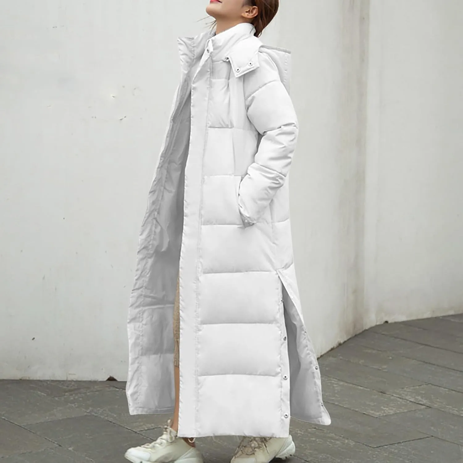 Long Puffer Coat Women Ankle Length Parka Long Down Jacket 2024 Thermal Puffer Trendy Jacket Thick Warm Quilted Coat