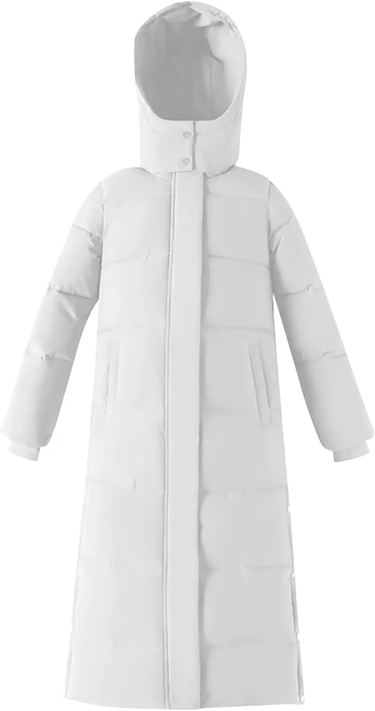 Long Puffer Coat Women Ankle Length Parka Long Down Jacket 2024 Thermal Puffer Trendy Jacket Thick Warm Quilted Coat