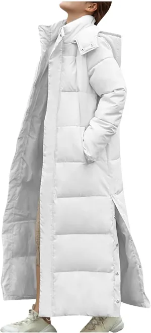 Long Puffer Coat Women Ankle Length Parka Long Down Jacket 2024 Thermal Puffer Trendy Jacket Thick Warm Quilted Coat