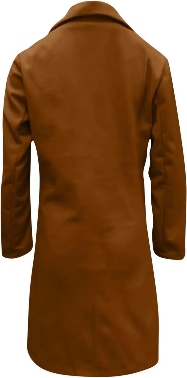 Long Winter Coats for Women Double Breasted Blazer Camel Pea Trench Coats Lapel Workout Jacket Womens Fall Fashion