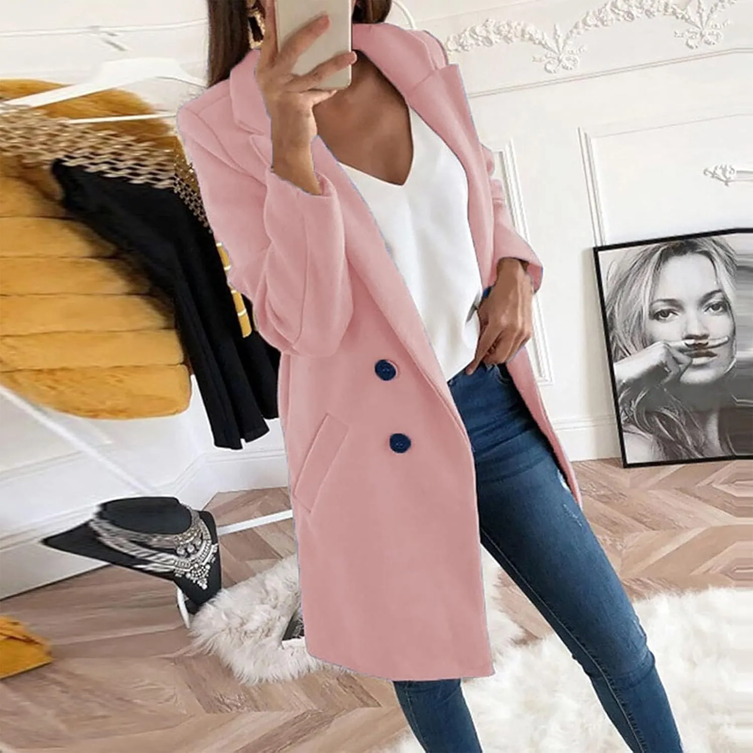 Long Winter Coats for Women Winter Jackets for Women Peacoat Blazers for Women Pea Coats Trench Coat for Women 2024