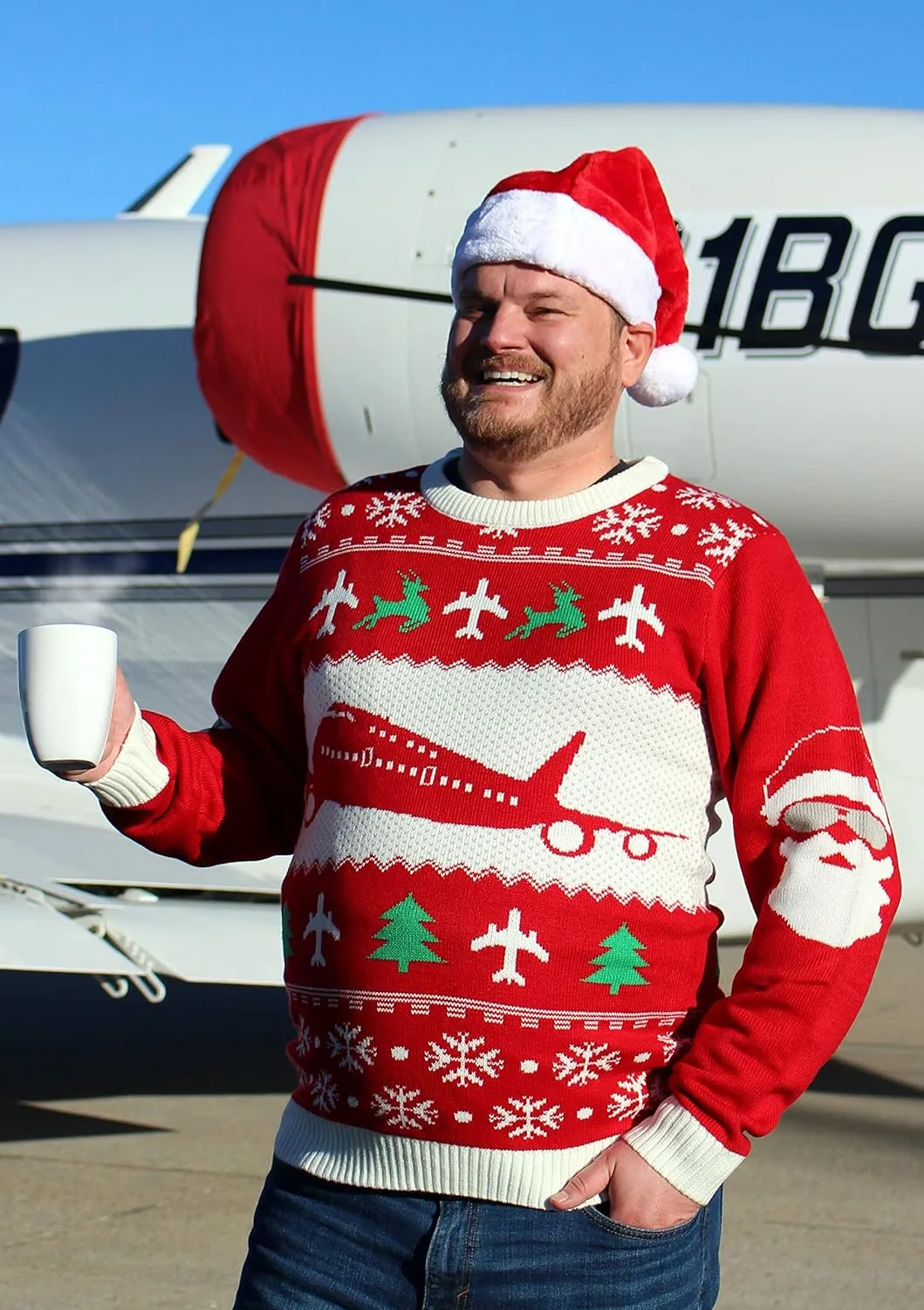 Luso Aviation Ugly Christmas Sweater, Cleared for Christmas