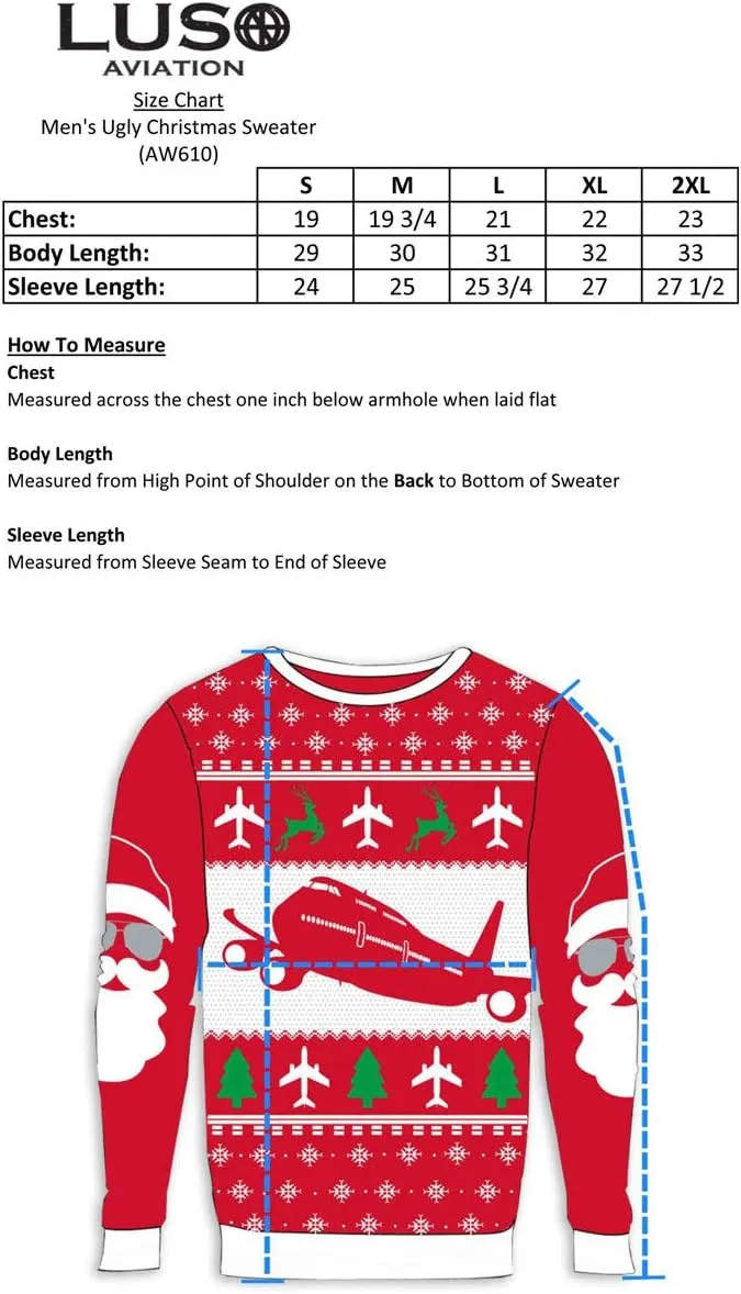 Luso Aviation Ugly Christmas Sweater, Cleared for Christmas
