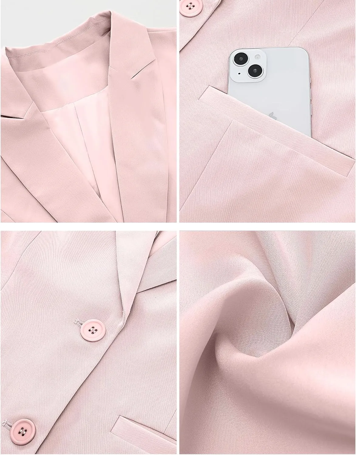 luvamia Blazers for Women Business Casual Long Blazer Jackets Dressy Work Professional Office Outfits Lapel Pockets