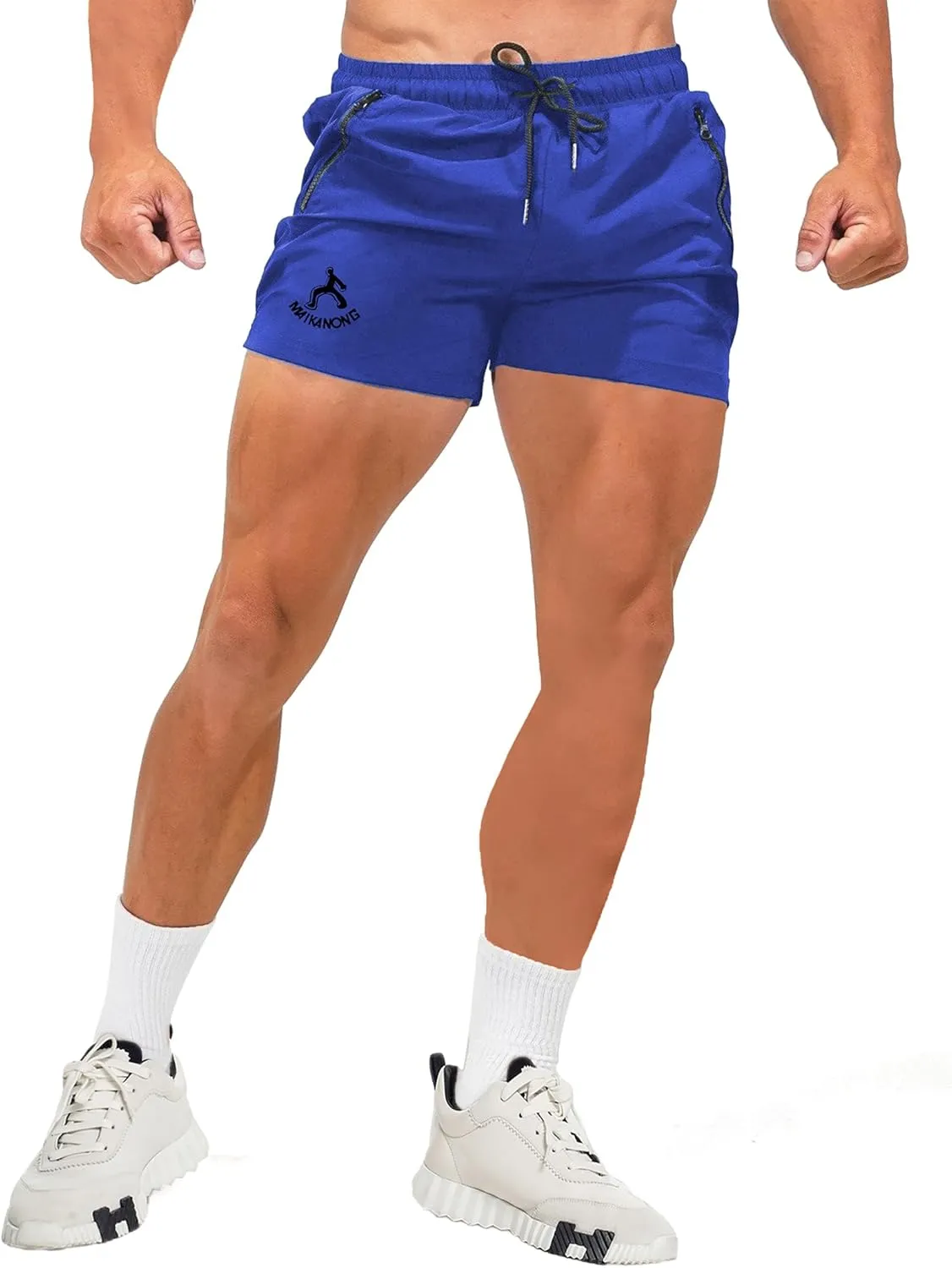 MAIKANONG Mens Workout Gym Shorts Quick Dry Running Shorts with Liner Training Athletic Shorts with Zipper Pockets