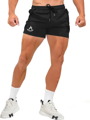 MAIKANONG Mens Workout Gym Shorts Quick Dry Running Shorts with Liner Training Athletic Shorts with Zipper Pockets