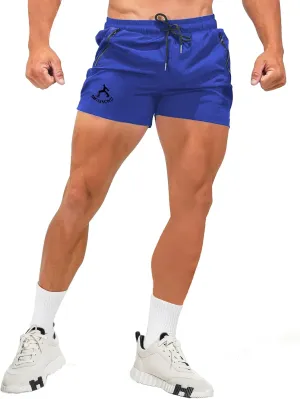 MAIKANONG Mens Workout Gym Shorts Quick Dry Running Shorts with Liner Training Athletic Shorts with Zipper Pockets