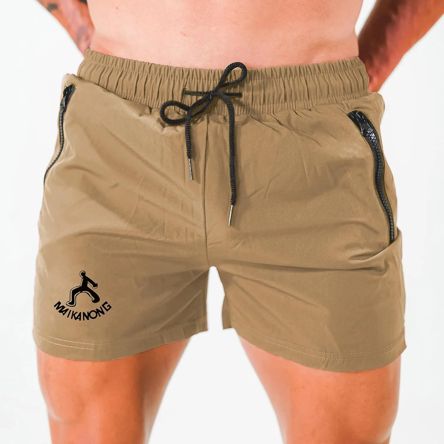 MAIKANONG Mens Workout Gym Shorts Quick Dry Running Shorts with Liner Training Athletic Shorts with Zipper Pockets