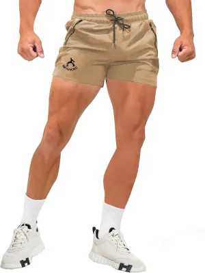 MAIKANONG Mens Workout Gym Shorts Quick Dry Running Shorts with Liner Training Athletic Shorts with Zipper Pockets