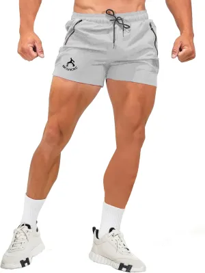 MAIKANONG Mens Workout Gym Shorts Quick Dry Running Shorts with Liner Training Athletic Shorts with Zipper Pockets