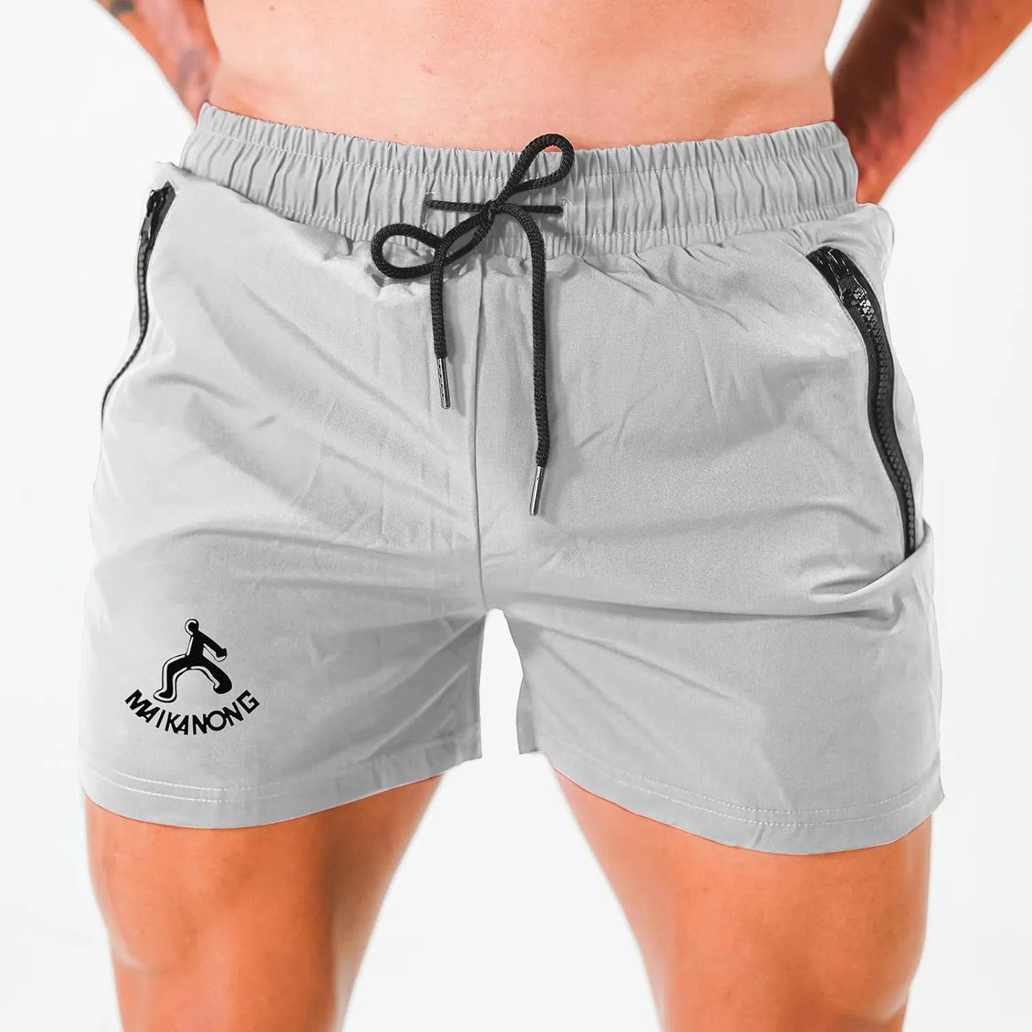 MAIKANONG Mens Workout Gym Shorts Quick Dry Running Shorts with Liner Training Athletic Shorts with Zipper Pockets