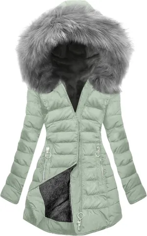 maisdgop Womens Winter Coats Mid Length Sherpa Lined Warm Heavy Jackets Thickened Windproof Outerwear With Fur Hood