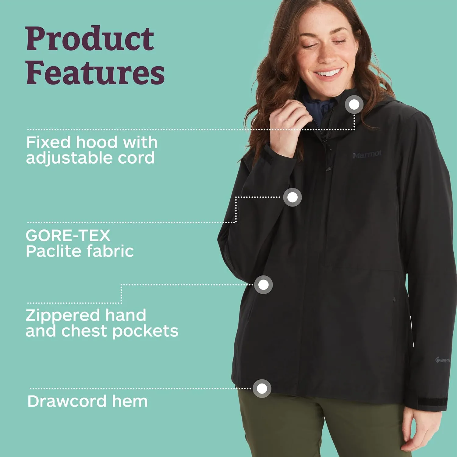 MARMOT Women's GORE-TEX Minimalist Rain Jacket - Packable, Breathable, Durable Wind & Water Protection