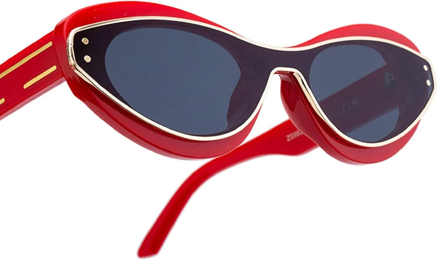 Melrose Sexy Cat Eye Y2K Punk Sunglasses Women Luxury Fashion One-Piece Sun Glasses Vintage UV400 Eyewear For Ladies ZS-98296