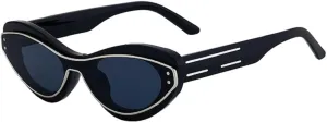 Melrose Sexy Cat Eye Y2K Punk Sunglasses Women Luxury Fashion One-Piece Sun Glasses Vintage UV400 Eyewear For Ladies ZS-98296
