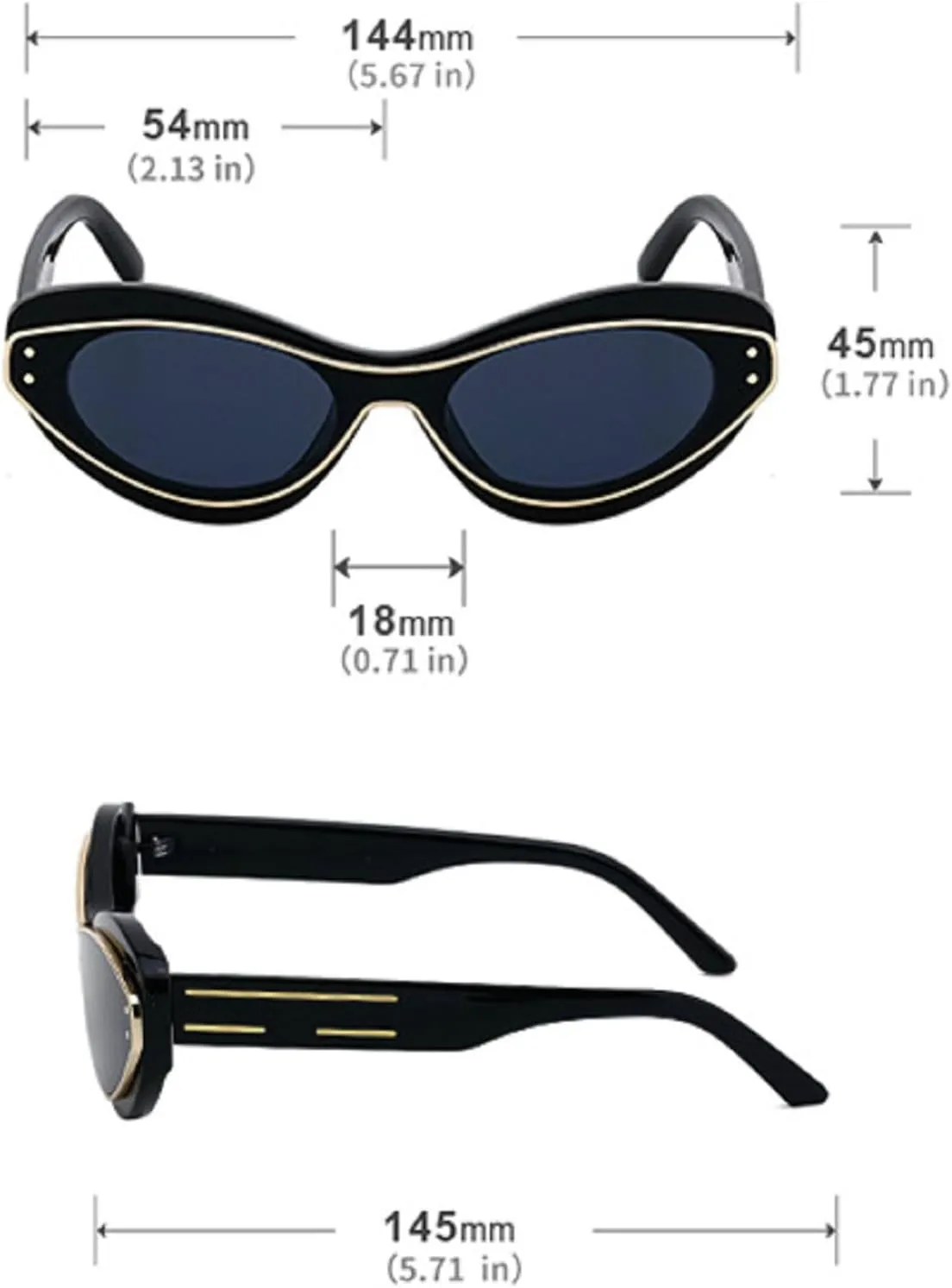 Melrose Sexy Cat Eye Y2K Punk Sunglasses Women Luxury Fashion One-Piece Sun Glasses Vintage UV400 Eyewear For Ladies ZS-98296