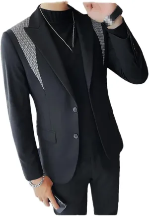 Men Classic Business Suit Jacket Slim Fit Coat Men's Wedding Prom Party Performance Dress Blazers