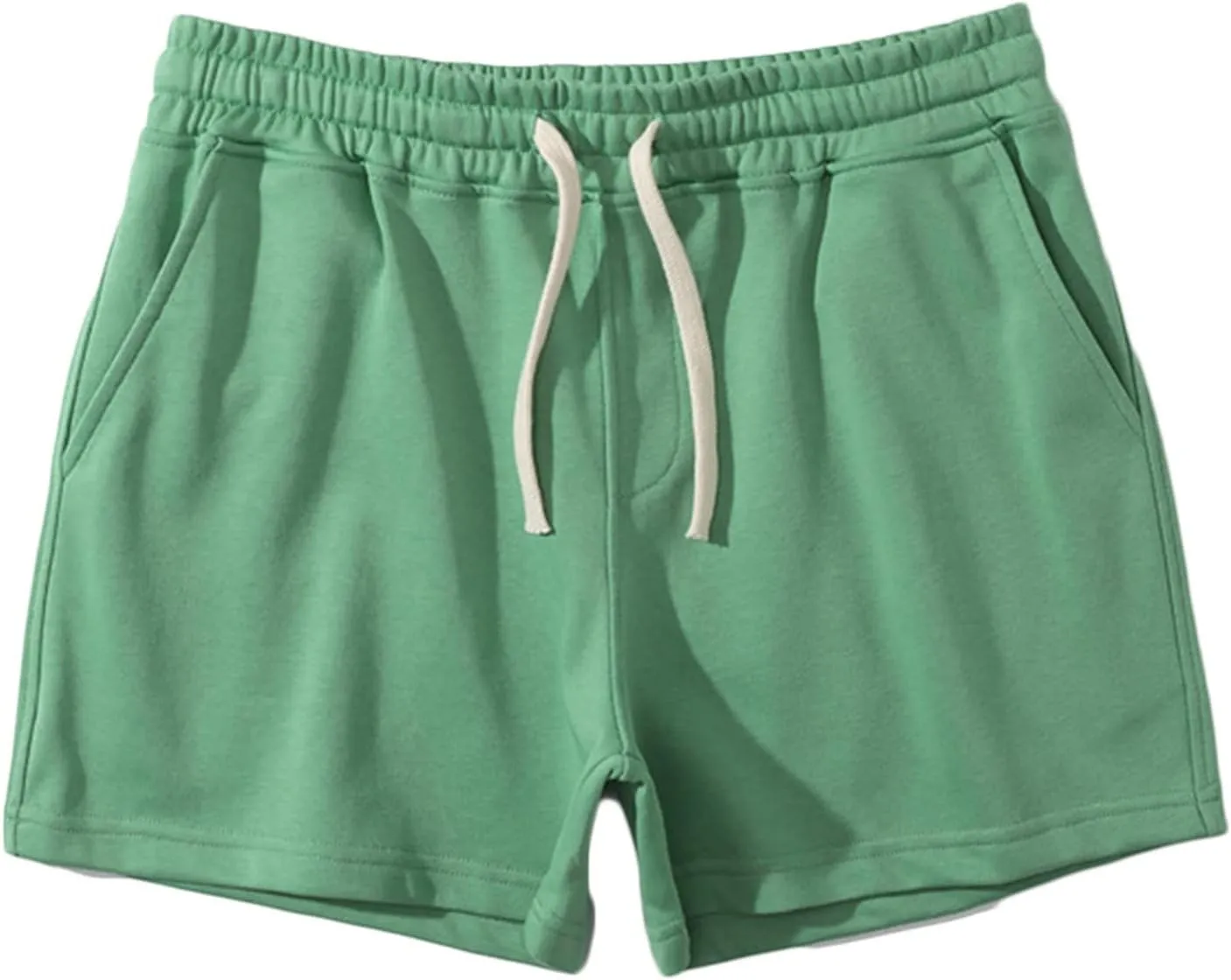Men's 5'' Cotton Lounge Shorts Bodybuilding Workout Sport Training Shorts Elastic Weightlifting Squat Sweat Shorts