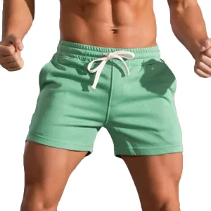 Men's 5'' Cotton Lounge Shorts Bodybuilding Workout Sport Training Shorts Elastic Weightlifting Squat Sweat Shorts