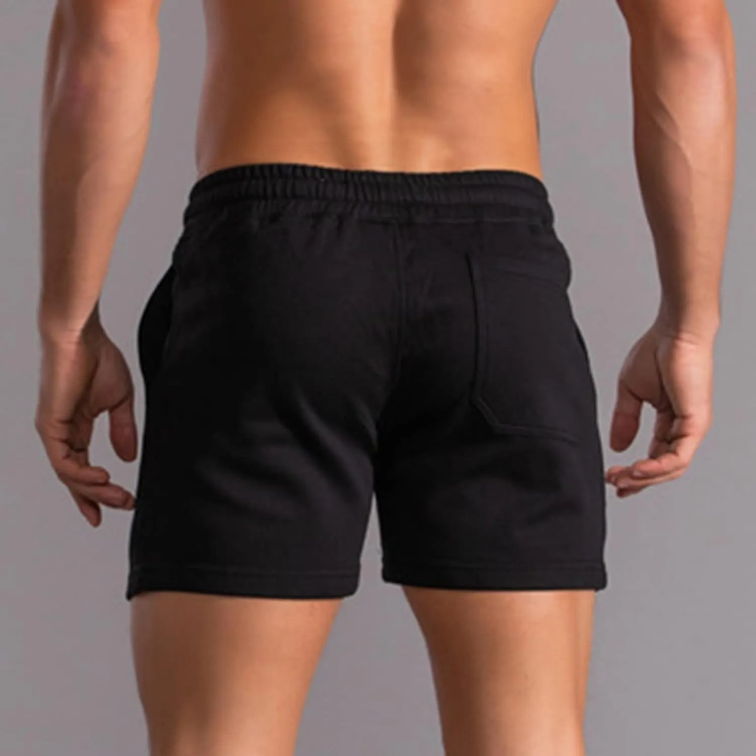Men's 5'' Cotton Lounge Shorts Bodybuilding Workout Sport Training Shorts Elastic Weightlifting Squat Sweat Shorts