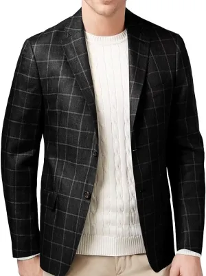 Mens Blazer Plaid Jacket Sports Coats Slim Fit Plaid Blazer for Men Wedding Prom Business
