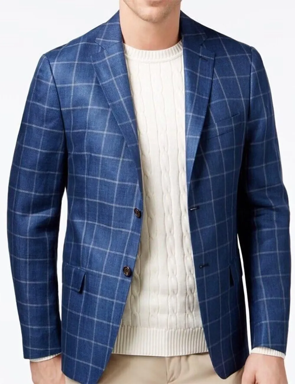 Mens Blazer Plaid Jacket Sports Coats Slim Fit Plaid Blazer for Men Wedding Prom Business