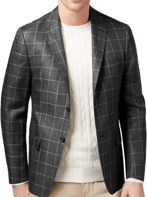 Mens Blazer Plaid Jacket Sports Coats Slim Fit Plaid Blazer for Men Wedding Prom Business