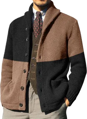 Mens Cardigan Sweater Casual Button Down Long Sleeve V Neck Cable Knitt Sweaters Lightweight Cardigan Sweaters Coat