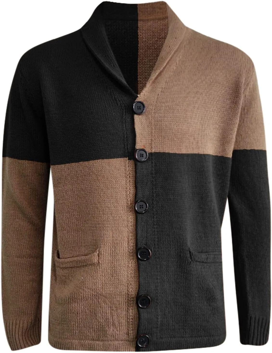 Mens Cardigan Sweater Casual Button Down Long Sleeve V Neck Cable Knitt Sweaters Lightweight Cardigan Sweaters Coat