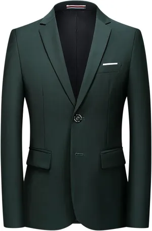 Men's Casual Blazer Notched Lapel Suit Jackets Classic Two Button Lightweight Business Sport Coat for Wedding Party