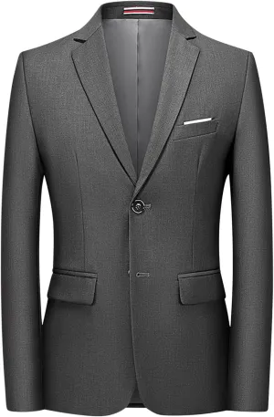 Men's Casual Blazer Notched Lapel Suit Jackets Classic Two Button Lightweight Business Sport Coat for Wedding Party