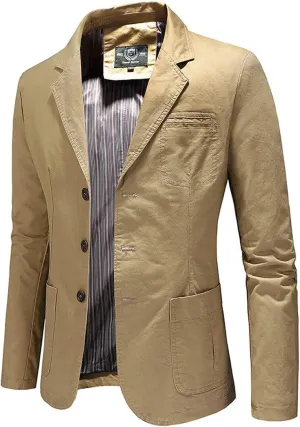 Mens Casual Three Buttons Slim Fit Jacket Autumn Blazer Sport Coat Classic Sport Suit Coats Stylish Lightweight Top