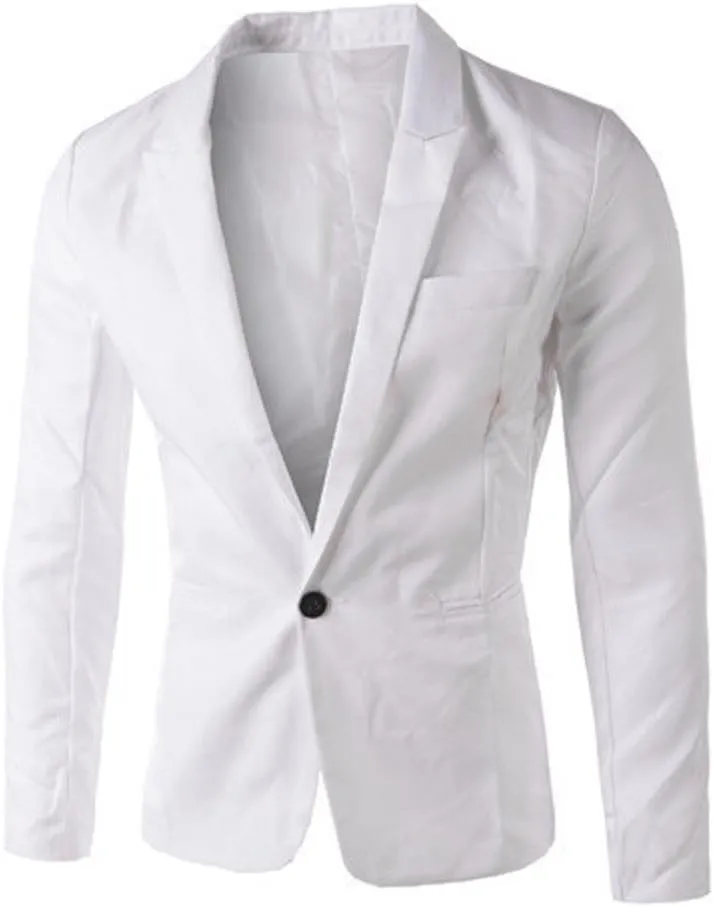 Men's Classic Casual Blazer One Button Solid Lightweight Sport Coat Slim Fit Suit Men Formal Jackets for Dinner Party Prom