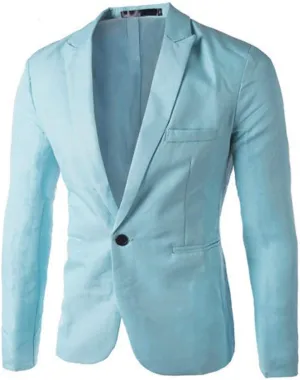 Men's Classic Casual Blazer One Button Solid Lightweight Sport Coat Slim Fit Suit Men Formal Jackets for Dinner Party Prom