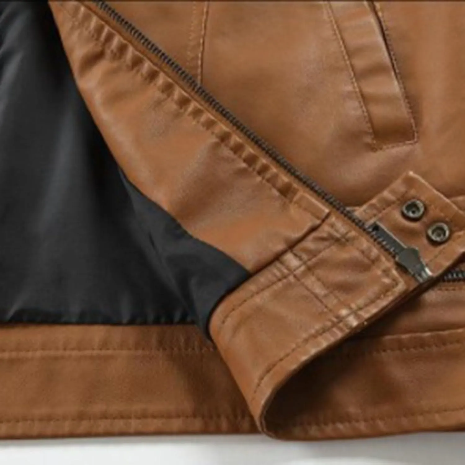 Men's Faux Leather Jackets Collar PU Pleather Motorcycle Jacket Zip Up Slim Fit Workout Retro Casual Moto Biker Coat
